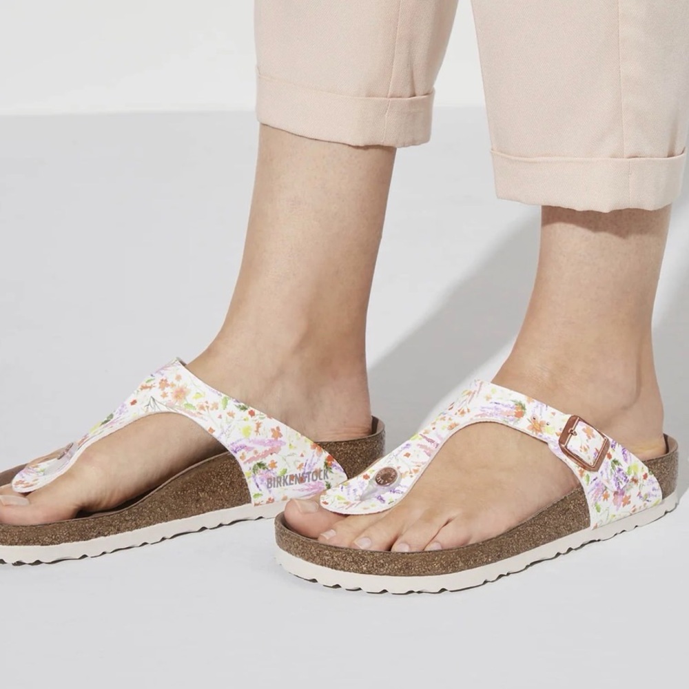 BIRKENSTOCK Gizeh BS Birko Flor VEGAN Thong Sandal EU36/US 5.5 WATERCOLOR FLOWER - Picture 2 of 10